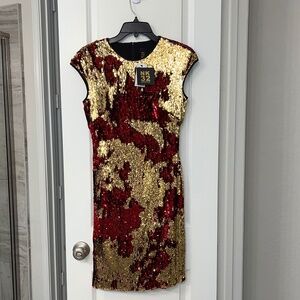 Naeem khan - NWT red and gold dress size 6